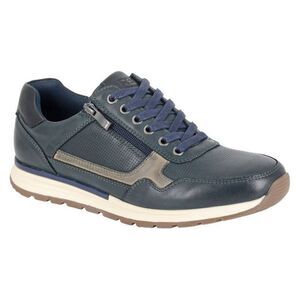 R21 Mens Leather Side Zip Shoes / Navy